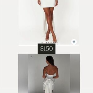 Meshki White Strapless Dress with Bow